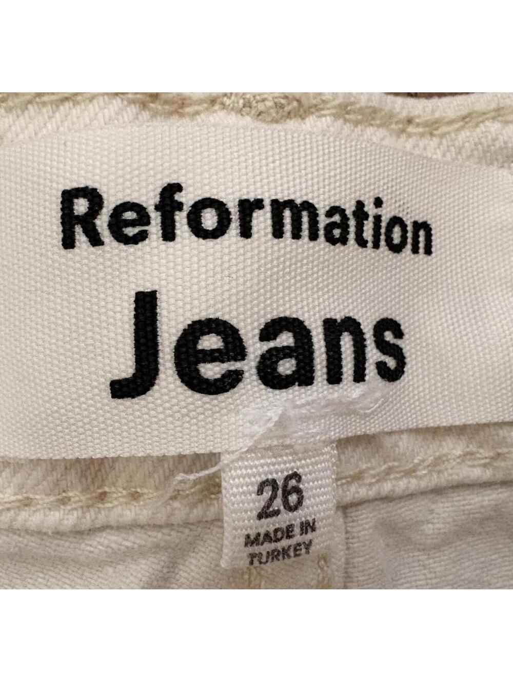 Reformation White Jeans High-Rise Straight Leg Classic Chic Size 26 - Picture 3 of 9